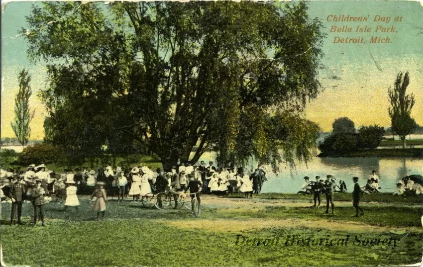 Postcard - Childrens' Day at Belle Isle Park, Detroit, Mich.