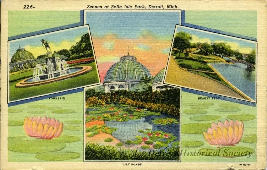 Postcard - Scenes at Belle Isle Park, Detroit, Mich.