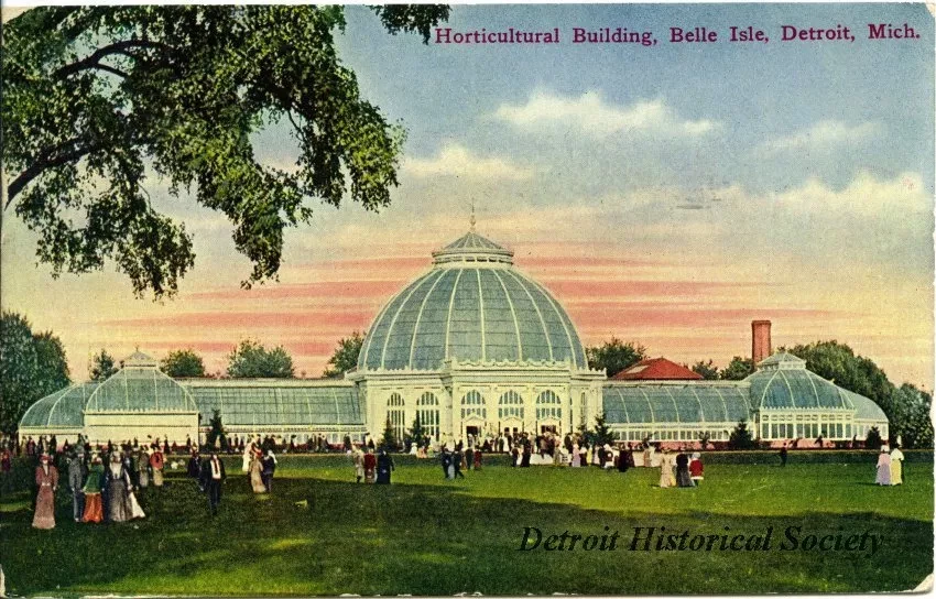 Postcard - Horticultural Building, Belle Isle, Detroit, Mich.