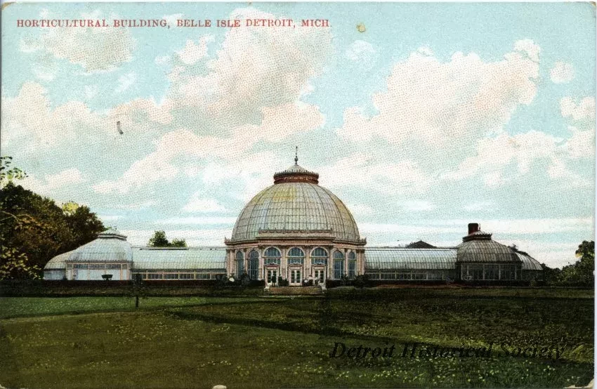 Postcard - Horticultural Building, Belle Isle, Detroit, Mich.