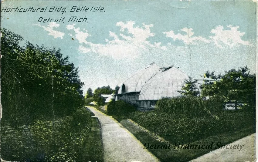 Postcard - Horticultural Bldg, Belle Isle, Detroit, Mich.