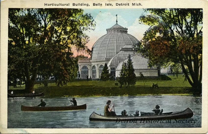 Postcard - Horticultural Building, Belle Isle, Detroit, Mich.