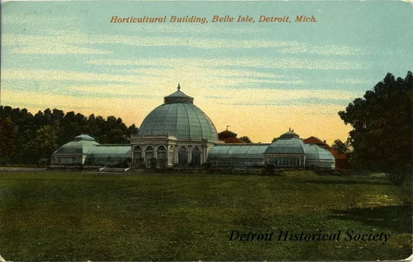 Postcard - Horticultural Building, Belle Isle, Detroit, Mich.