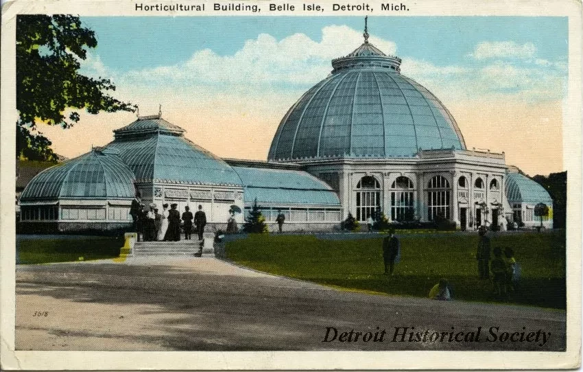 Postcard - Horticultural Building, Belle Isle, Detroit, Mich.