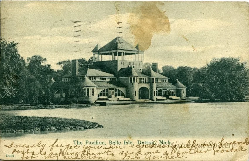 Postcard - The Pavilion, Belle Isle, Detroit, Mich.