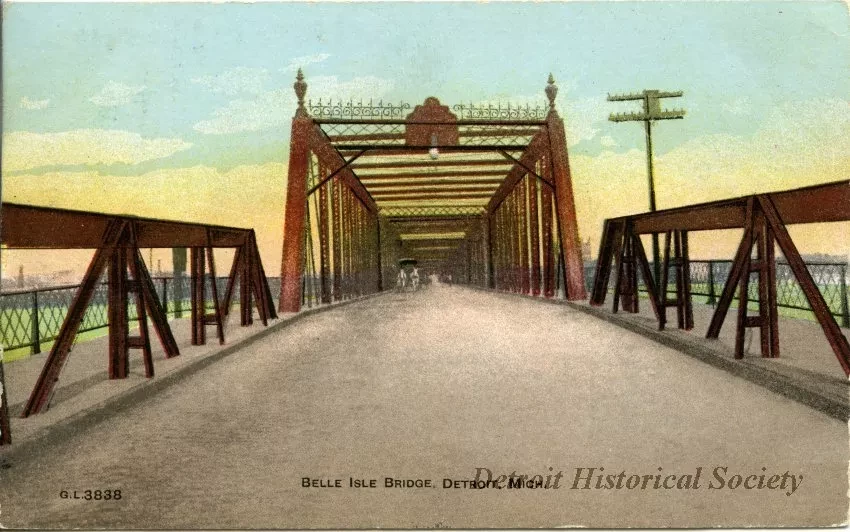 Postcard - Belle Isle Bridge, Detroit, Mich.