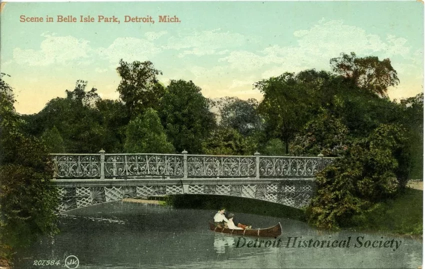 Postcard - Scene in Belle Isle Park, Detroit, Mich.