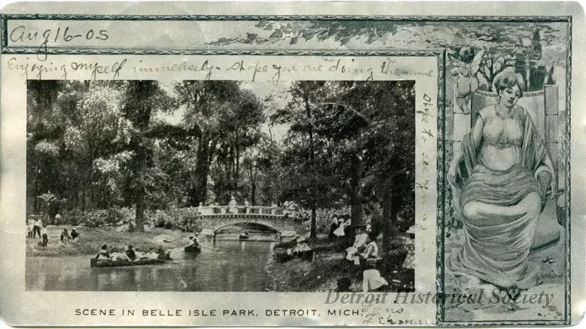 Postcard - Scene in Belle Isle Park, Detroit, Mich.