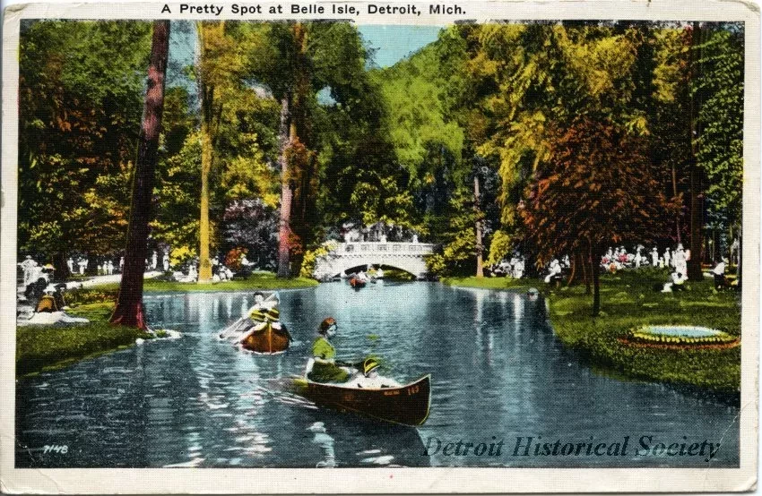 Postcard - A Pretty Spot at Belle Isle, Detroit, Mich.