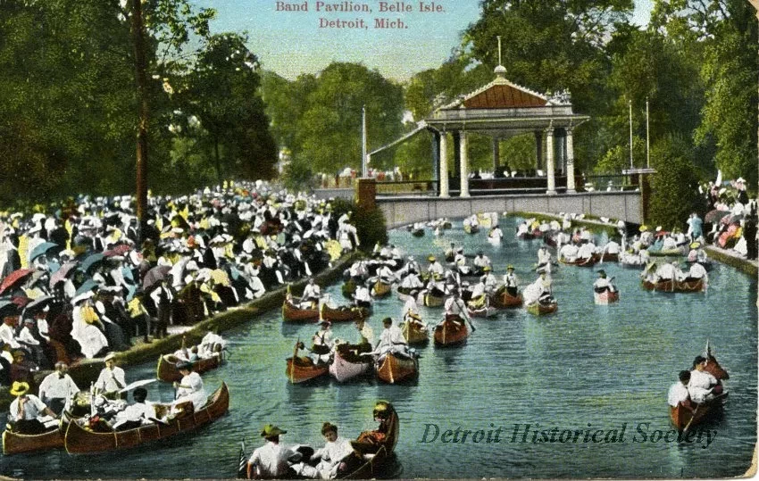 Postcard - Band Pavilion, Belle Isle, Detroit, Mich.