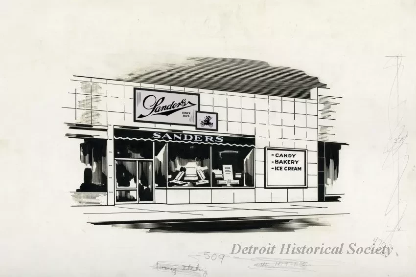 Drawing - Sanders Store at 7 Mile & Mack