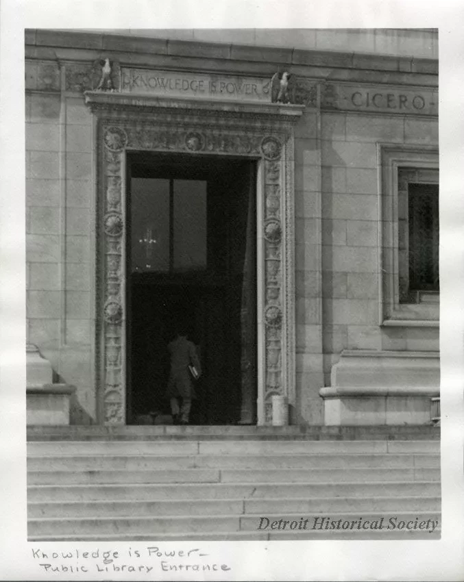 Print, Photographic - Knowledge is Power - Public Library Entrance