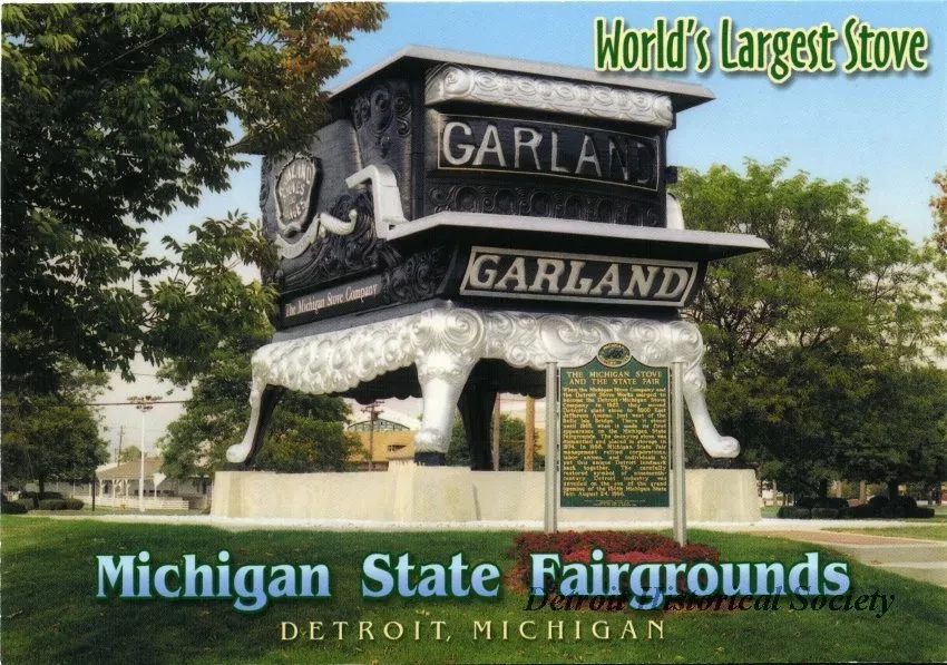 Postcard - World's Largest Stove, Michigan State Fairgrounds, Detroit, Michigan
