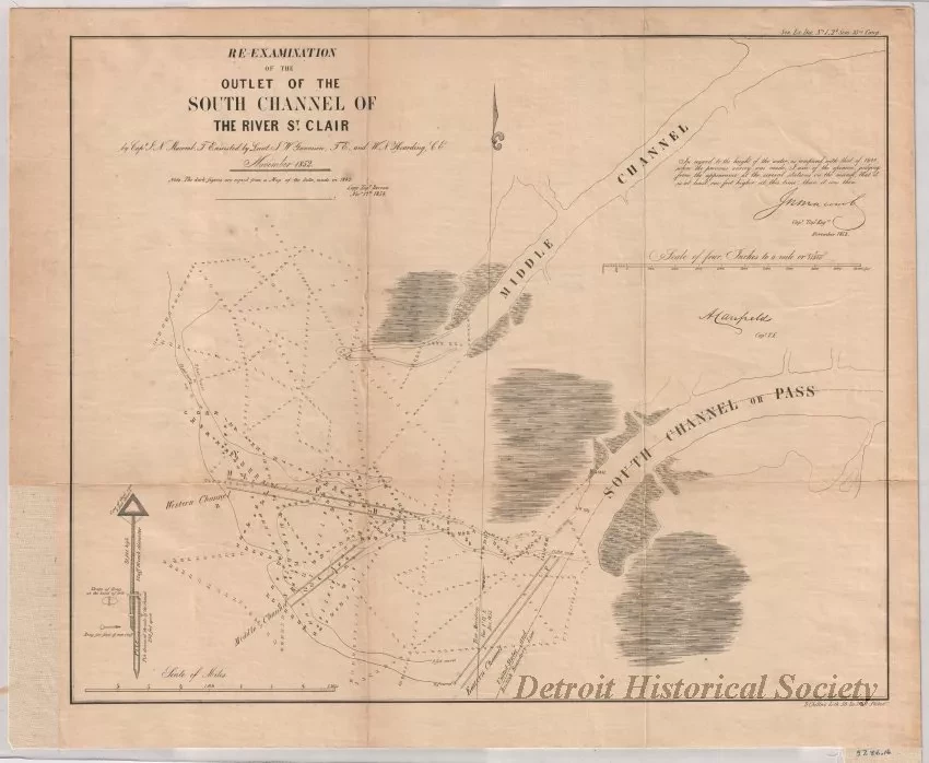 Chart, Navigational - Re-Examination of the Outlet of the South Channel of the St. Clair River