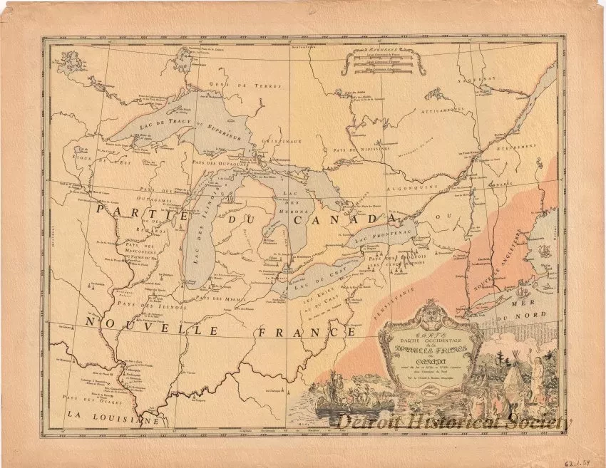 Map - Carte, Partie Occidentale de la Nouvelle France ou Canada