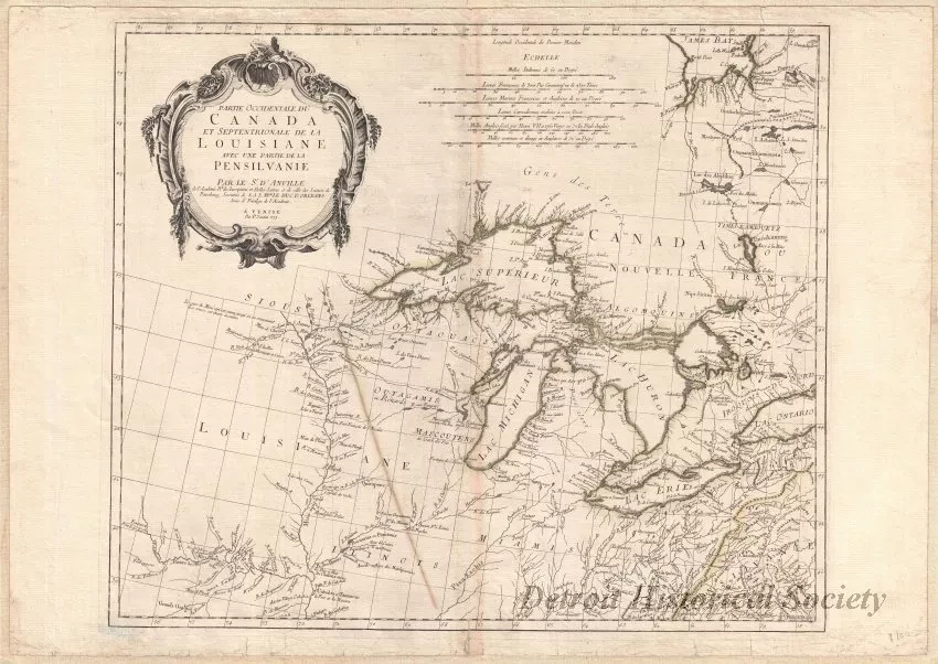 Map - Partie Occidentale du Canada 
et Septentrionole de la Louisiane 
avec une Partie de la Pensilvanie