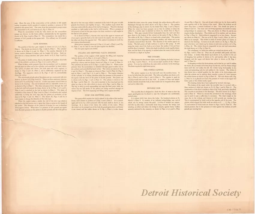 Lithograph - Description of Saint Mary's Falls Canal, Michigan, With Details of the Locks, Their Operating Machinery, and of the Movable Dam
