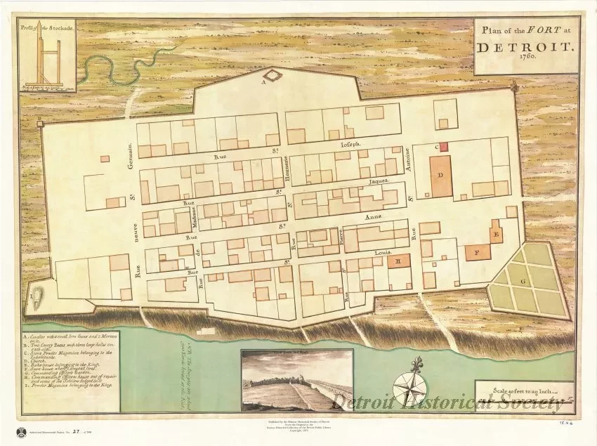 Map - Plan of the Fort at Detroit, 1760