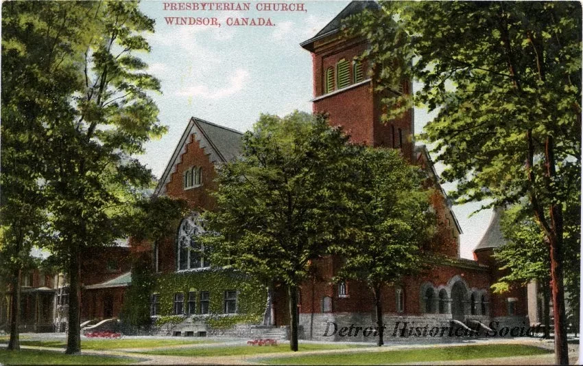 Postcard - Presbyterian Church, Windsor, Canada.