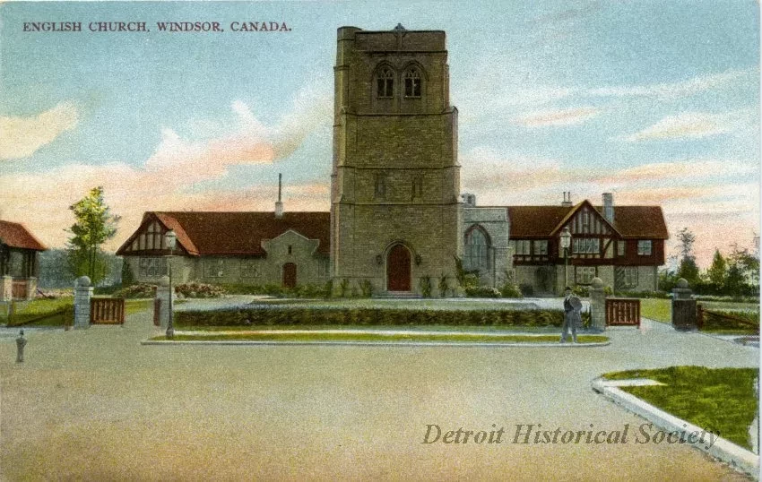 Postcard - English Church, Windsor, Canada.