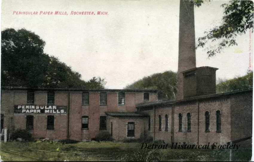 Postcard - Peninsular Paper Mills, Rochester, Mich.