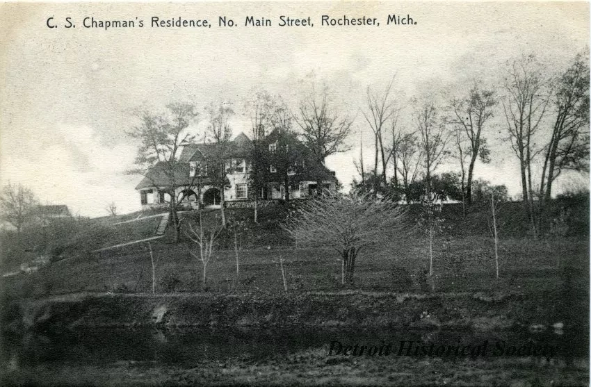 Postcard - C. S. Chapman's Residence, No. Main Street, Rochester, Mich.