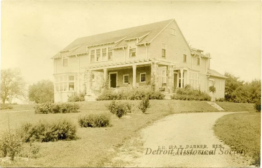 Postcard - Dr. Ira E. Parker, Res., Dryden Mich.