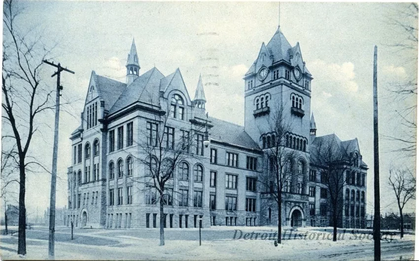 Postcard - Detroit, Mich., Central High School