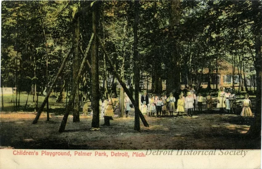 Postcard - Children's Playground, Palmer Park, Detroit, Mich.