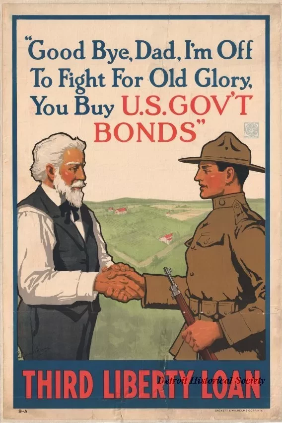 Poster - Good Bye, Dad, I'm Off To Fight For Old Glory, 
You Buy U.S. Gov't Bonds, Third Liberty Loan