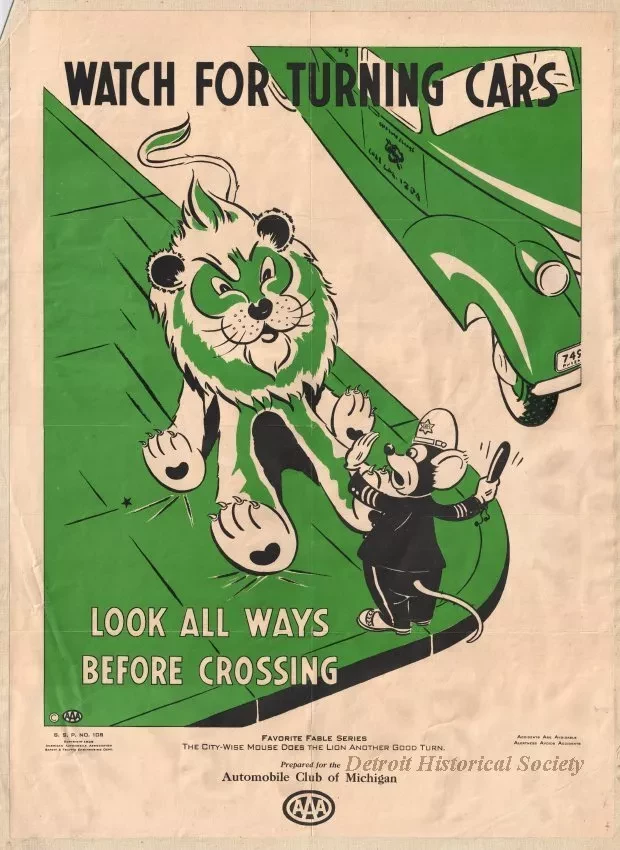 Poster - Watch For Turning Cars,
Look All Ways Before Crossing