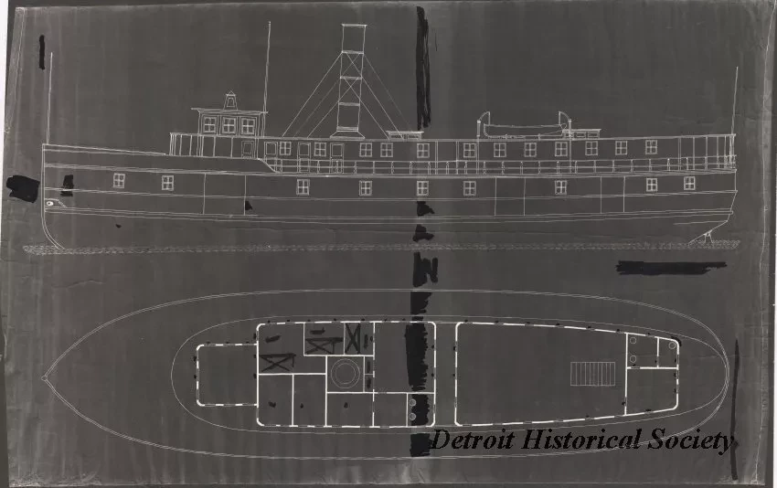 Drawing, Technical - Steam Railroad Ferry for Mackinaw and Point St. Ignace 
[SS Algomah]