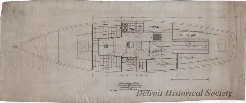 Drawing, Technical - Arrangement Plan of a 46' x 11' x 6' Auxiliary Cutter