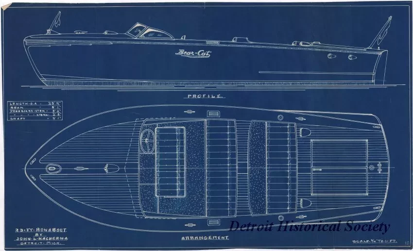 Blueprint - 23-Ft. Runabout by John L. Hacker, N.A.