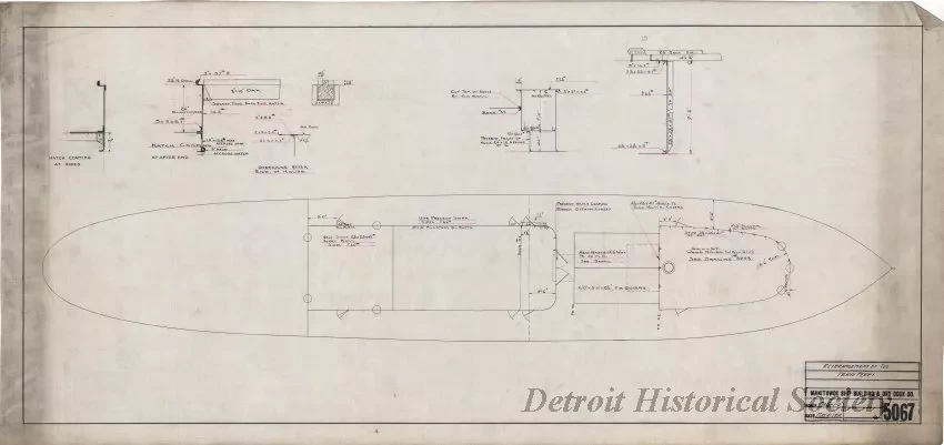 Drawing, Technical - Rearrangement of Tug Frank Perry