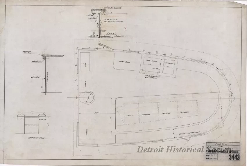 Drawing, Technical - For'd Cabin for Tug Frank Perry