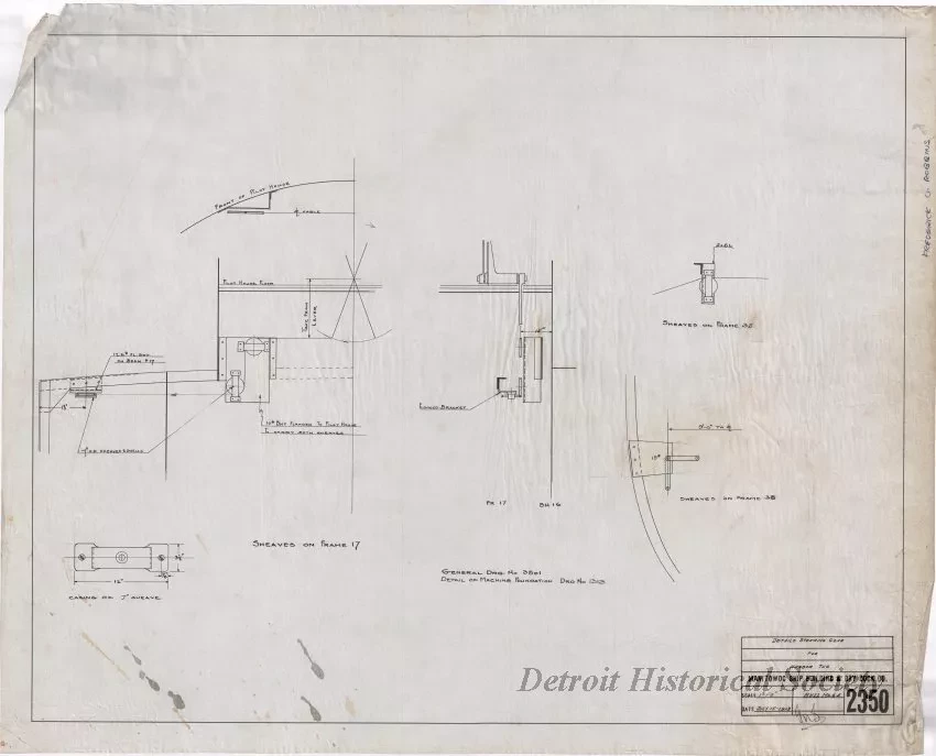Drawing, Technical - Details, Steering Gear for Harbor Tug
(Hull No. 64)