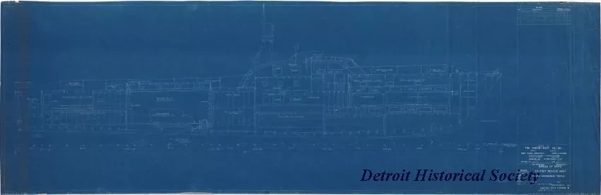 Blueprint - 94 Foot Rescue Boat,
Inboard Arrangement Profile