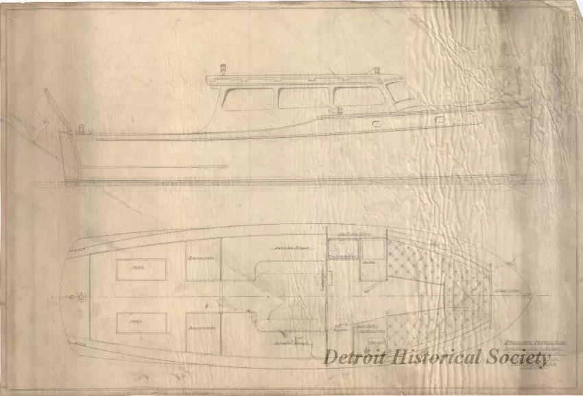 Drawing, Technical - Preliminary Profile & Plan,
Twin Screw Utility Cruiser