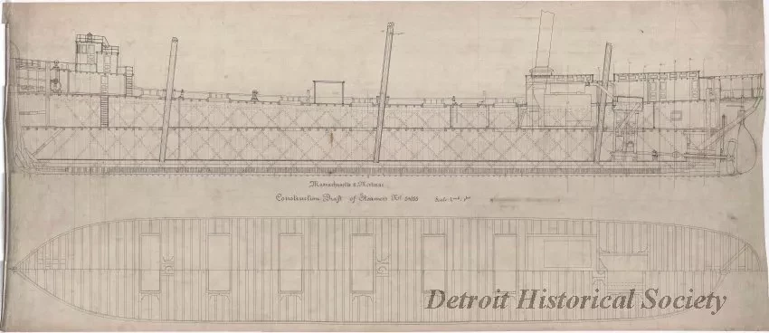 Drawing, Technical - Massachusetts & Merrimac,
Construction Draft of Steamers No. 54/55
