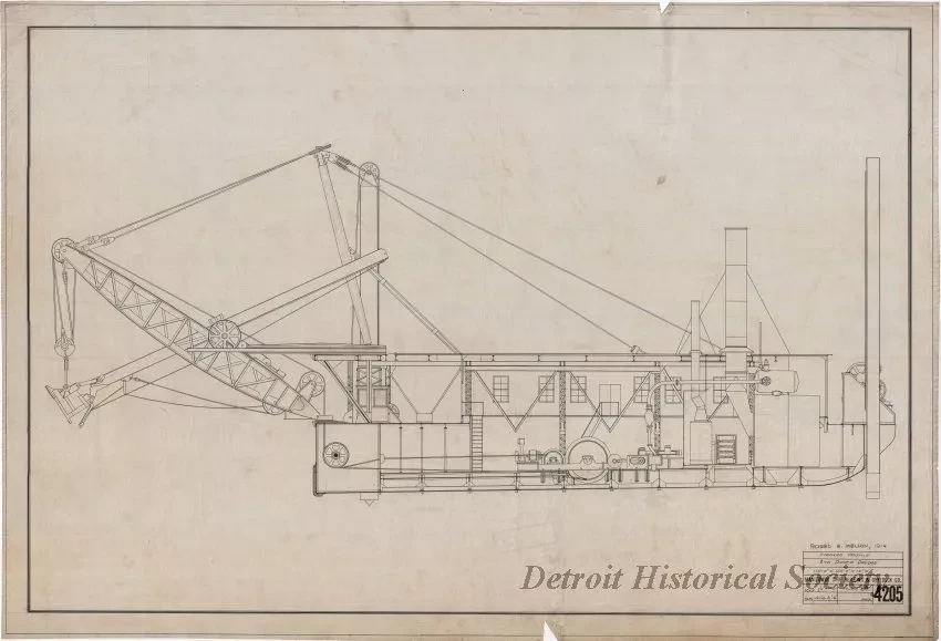 Drawing, Technical - Inboard Profile, 
8 Yd. Dipper Dredge