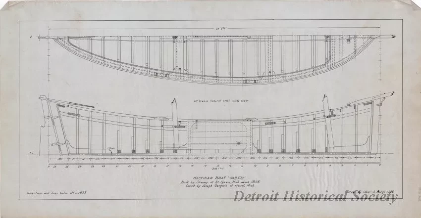 Drawing, Technical - Mackinaw Boat, "Wabesi"