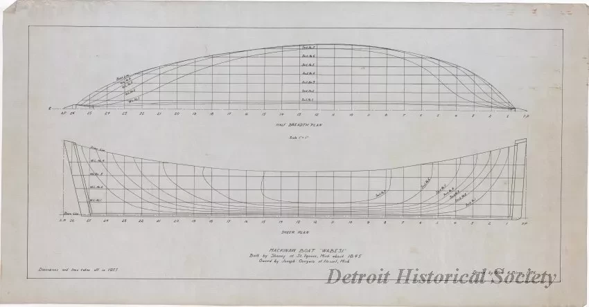 Drawing, Technical - Mackinaw Boat, "Wabesi"