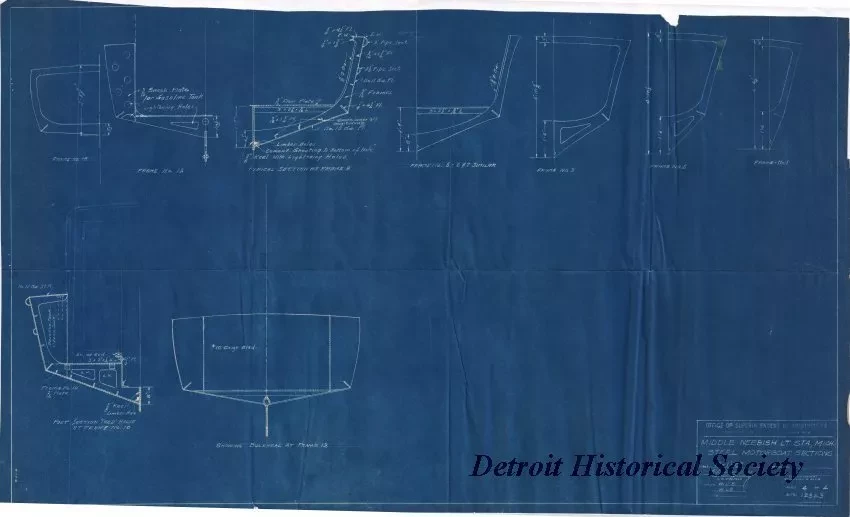 Blueprint - Middle Neebish Light Station, Mich.,
Steel Motorboat Sections