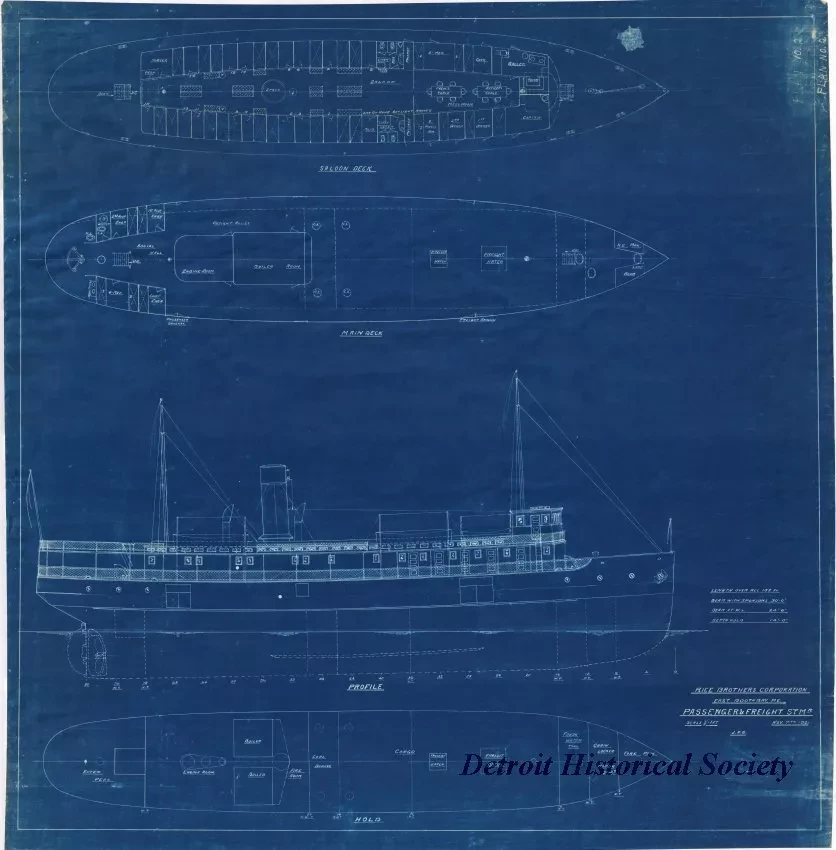 Blueprint - Passenger & Freight Stmr.
[Hull #104]