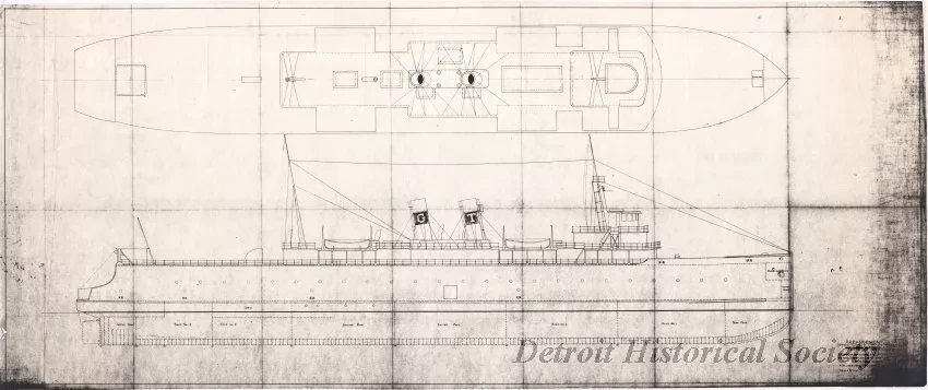 Photocopy - Arrangement - Steamers "Grand Rapids," "Madison," and "City of Milwaukee" for Canadian National Railways Grand Trunk Railway System