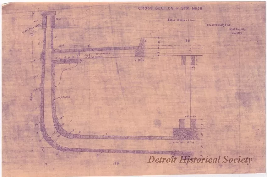 Blueprint - Cross Section of Str. No. 59