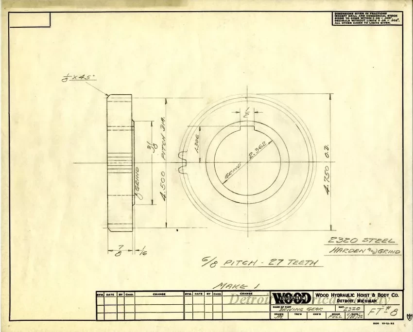 Drawing, Technical - Driving Gear