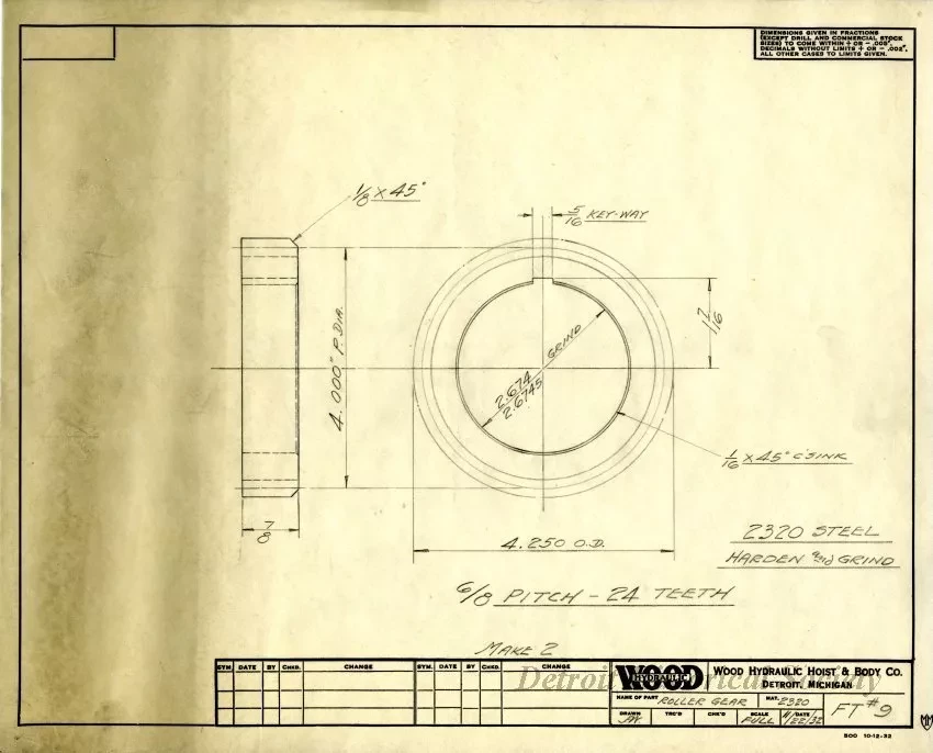 Drawing, Technical - Roller Gear