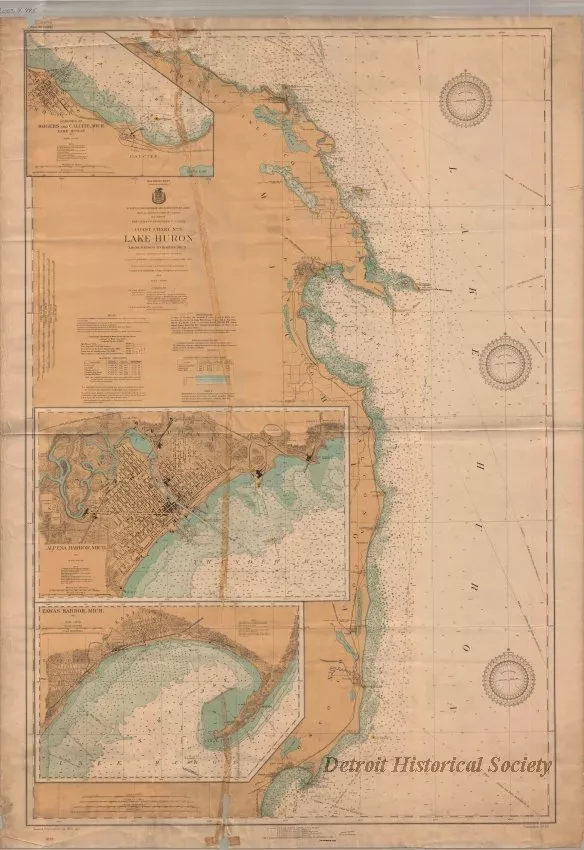 Chart, Navigational - Coast Chart No. 3, Lake Huron 
Tawas Harbor to Rogers [City], Michigan